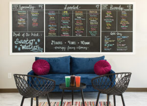 Chalk Menu Board and Couch at MobTown Nutrition