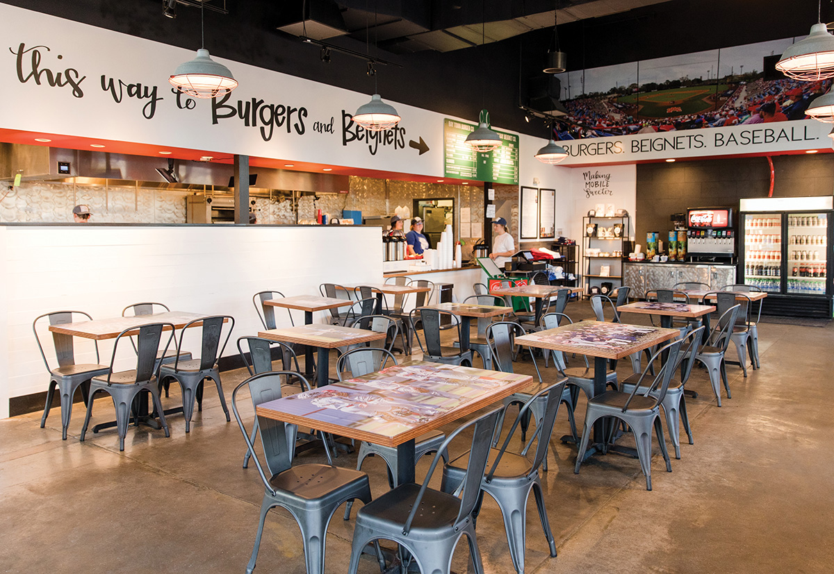 Dining room of Bay Town Burger Co.