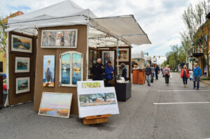 Art booth set up at the Fairhope Arts & Crafts Festival