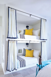 yellow inspired bunk room