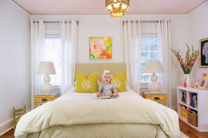 kids bedroom with funky art