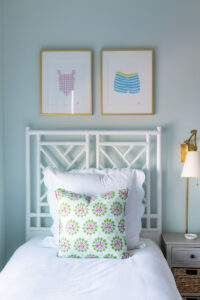 kids room with beach themed artwork