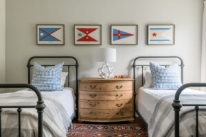 boys bedroom with matching twin beds