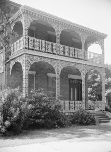 Black and White photograph of the Gilmore-Gaines-Quigley House, now home to the Distinguished Young Women headquarters