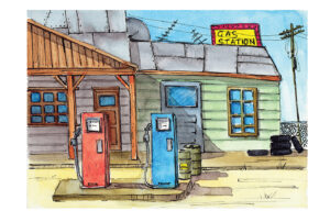 gas station illustration
