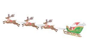 Santa with his reindeer