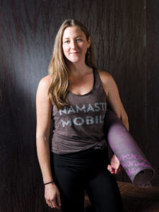 Bridget Reiter with her yoga gear