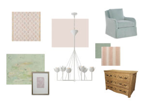 Brooke Chamblee design board for baby girl nursery
