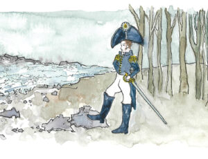 Illustration of Major Uriah Blue by Anna Thornton