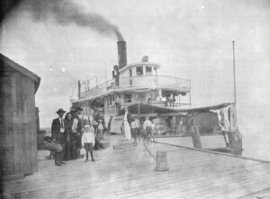 Vintage, black and white, photograph of the bay boat, The Baldwin