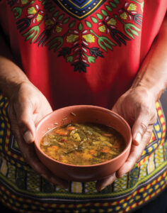 Wayne Curtis' recipe for Vegetable and Chicken soup