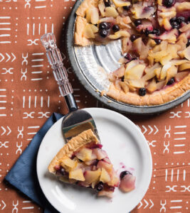 Wayne Curtis' recipe for pear and blueberry pie