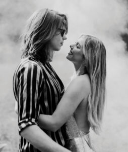 Mary Bragg and Willow Robinson of Outpost Drive in black and white photo