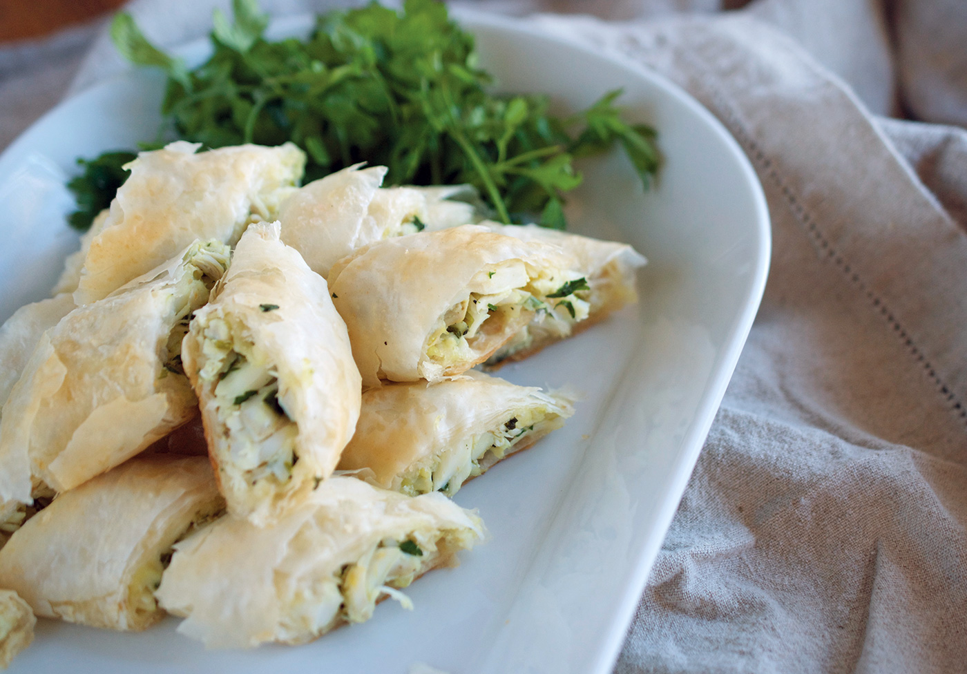 Crab strudel