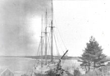 The Wreck of Kate Feore Kate Feore sitting on the ways