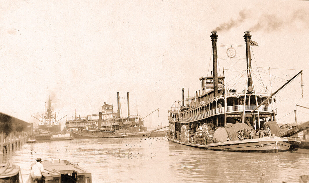 steamboat leaving the port of Mobile