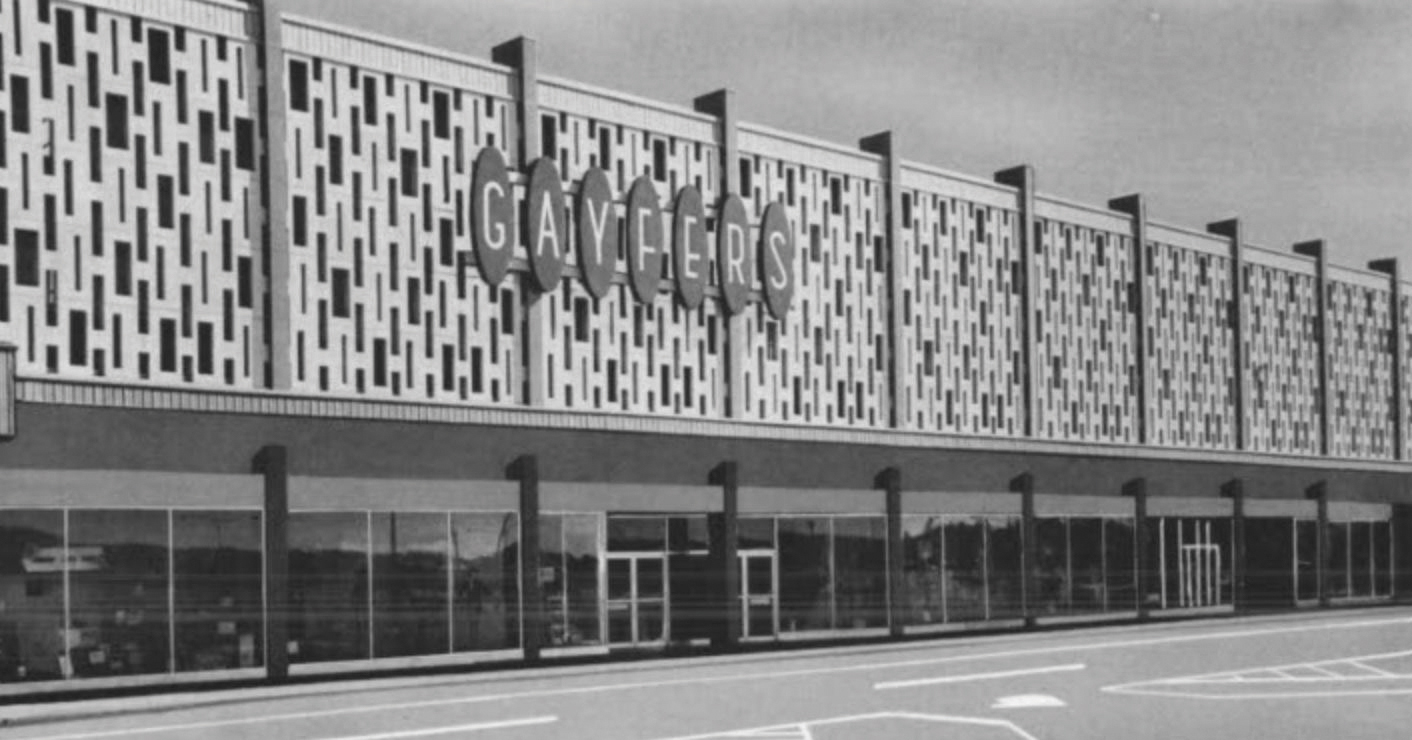 Exterior of the old Gayfers location at Springdale Mall.