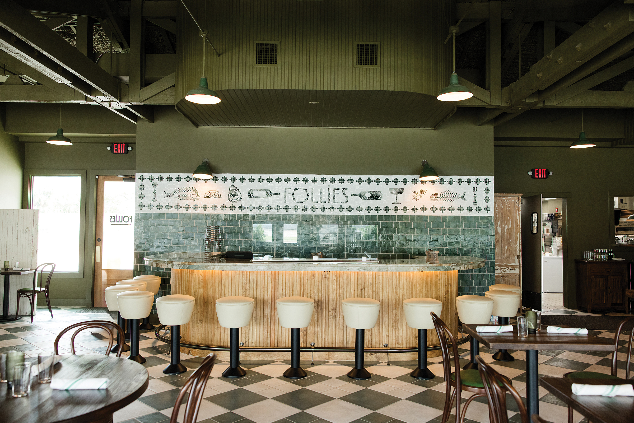 The bar area at Follies