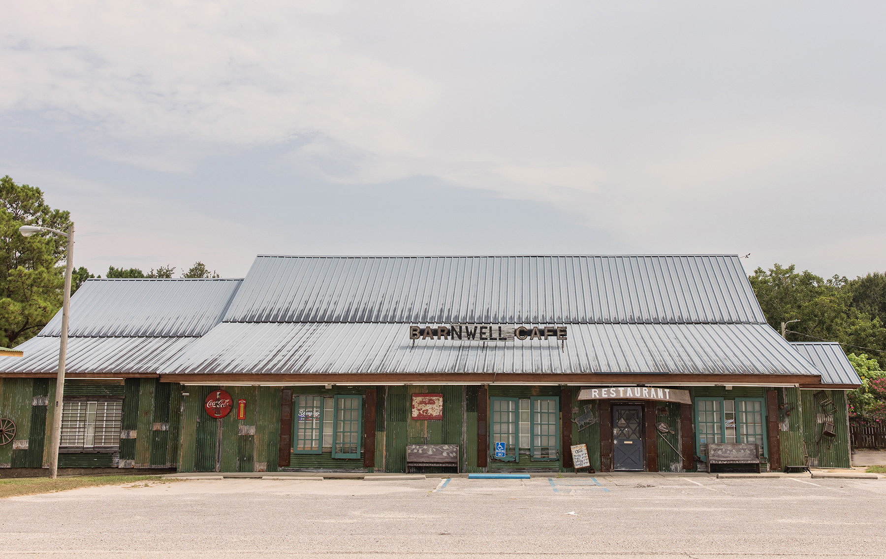 Exterior of the Ole Barnwell Cafe building