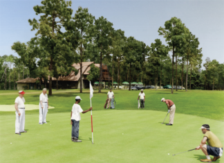 Golfing at the Grand Hotel, 1951