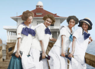 Schoolgirls at the Yacht Club, 1910