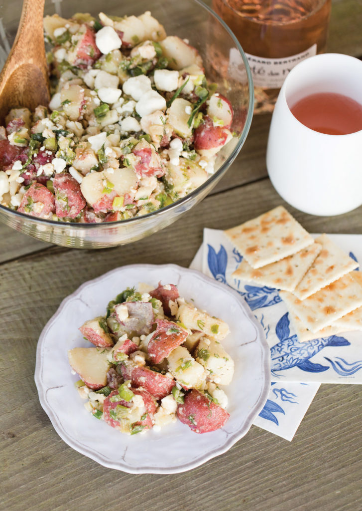 Bowl of dill and feta potato salad